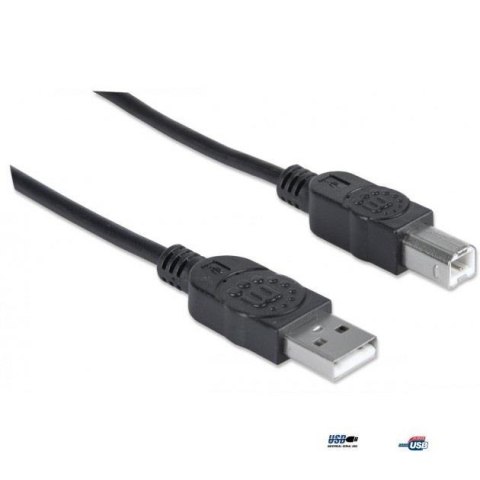 Kabel Manhattan USB 2.0 A-B M/M, 3m, czarny Manhattan