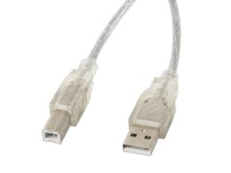 Kabel USB 2.0 Lanberg AM-BM Ferryt 1,8m przezroczysty LANBERG