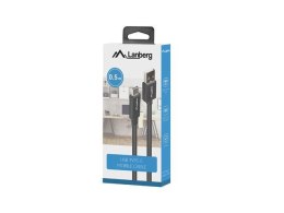 Kabel USB 2.0 Lanberg Type-C(M) - AM 0.5m czarny QC 3.0 BOX LANBERG