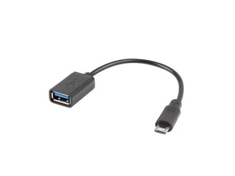 Kabel USB 2.0 Lanberg micro USB(M) - USB-A(F) 0,15m OTG czarny LANBERG