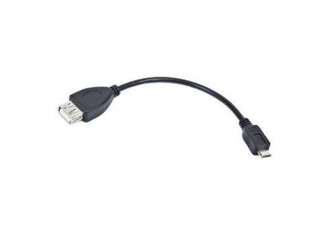 Kabel USB 2.0 Lanberg micro USB - USB-A M/F 2.0 0,15m OTG czarny LANBERG
