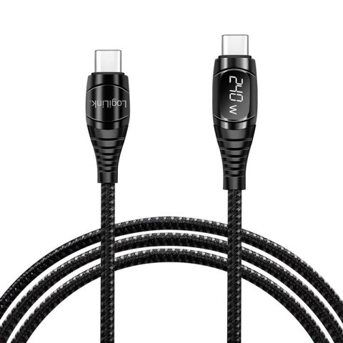 Kabel USB 2.0 LogiLink CU0185 USB-C - USB-C, M/M, z wyświetlaczem, czarny, 2m LogiLink