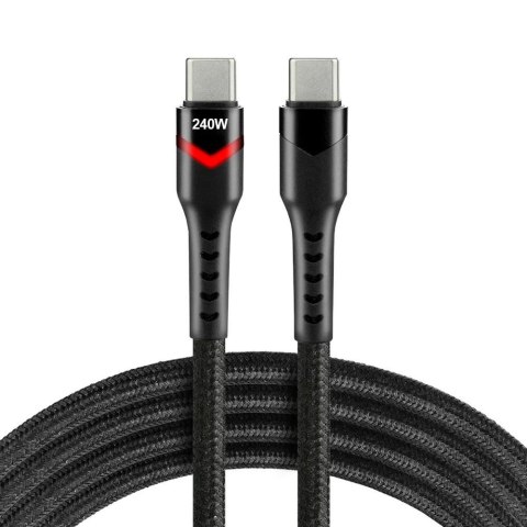 Kabel USB-C -> USB-C everActive CBB-1PDRS 1m 240W RGB LED czarny Everactive