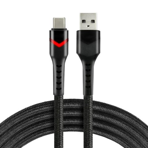 Kabel USB -> USB-C everActive CBB-1CBR 1m 3A RGB LED czarny Everactive Kabel USB -> USB-C everActive CBB-1CBR 1m 3A RGB LED czarny Everactive
