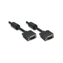 Kabel VGA Manhattan 15 M/15 M, 10m, ferryt, czarny Manhattan