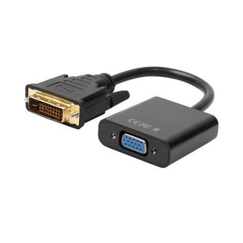 Kabel adapter Akyga AK-AD-50 VGA F - DVI 20+1 pin M 0,15m czarny AKYGA Kabel adapter Akyga AK-AD-50 VGA F - DVI 20+1 pin M 0,15m czarny AKYGA