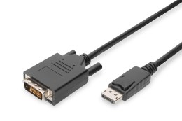 Kabel adapter DIGITUS DisplayPort z zatrzaskiem 1080p 60Hz FHD Typ DP/DVI-D (24+1) M/M 2m Digitus