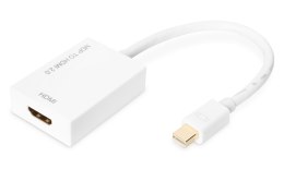 Kabel adapter DIGITUS Mini Displayport 4K 60Hz Typ mDP/HDMI M/Ż aktywny biały 0.2m Digitus