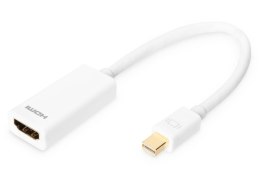 Kabel adapter DIGITUS mini Displayport 1080p 60Hz DP++ / HDMI M/Ż biały 0,15m Digitus