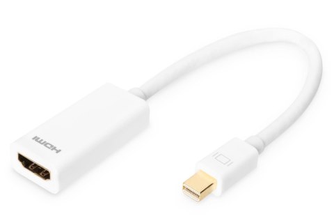 Kabel adapter DIGITUS mini Displayport 1080p 60Hz DP++ / HDMI M/Ż biały 0,15m Digitus