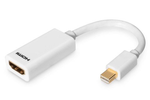 Kabel adapter DIGITUS mini Displayport 1080p 60Hz FHD Typ mini DP/ HDMI M/Ż biały 0,15m Digitus