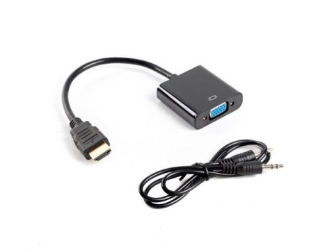 Kabel adapter Lanberg AD-0017-BK HDMI-A (M) -> VGA (F) + Audio czarny LANBERG Kabel adapter Lanberg AD-0017-BK HDMI-A (M) -> VGA (F) + Audio czarny LANBERG