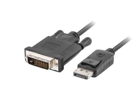 Kabel adapter Lanberg DisplayPort v1.2 - DVI-D (24+1) M/M 3m czarny Dual Link LANBERG Kabel adapter Lanberg DisplayPort v1.2 - DVI-D (24+1) M/M 3m czarny Dual Link LANBERG