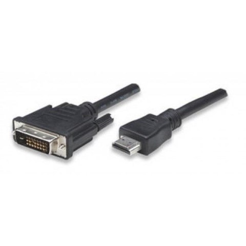 Kabel adapter Manhattan HDMI męski na DVI-D 24+1 męski, Dual Link, 1,8m, czarny Manhattan