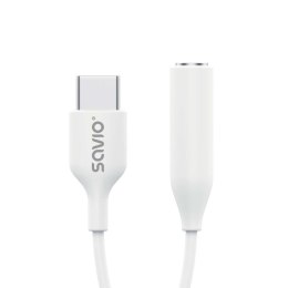 Kabel adapter Savio AK-52 USB-C - Mini Jack 3,5mm (F), Samsung Savio