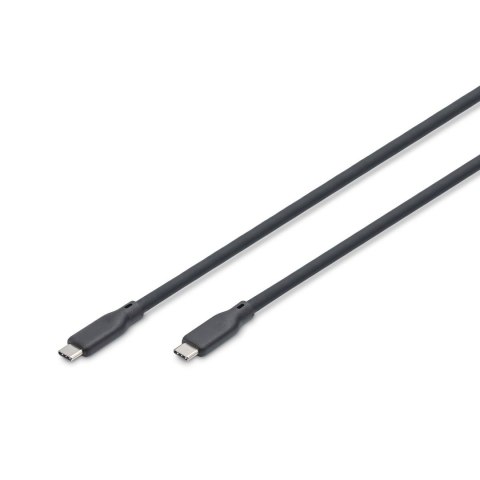 Kabel połączeniowy DIGITUS silikonowy USB-C - USB-C, USB 3.2 Gen2 10G 4K 100W, 0,5m czarny Digitus