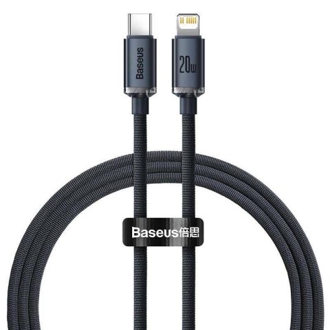 Kabel przewód USB-C / Typ-C - Lightning / iPhone 120cm Baseus Crystal CAJY000201 z obsługą szybkiego ładowania 20W PD Baseus Kabel przewód USB-C / Typ-C - Lightning / iPhone 120cm Baseus Crystal CAJY000201 z obsługą szybkiego ładowania 20W PD Baseus