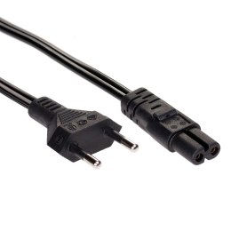 Kabel zasilający Akyga AK-RD-04A do notebooka 2pin ósemka IEC C7 0,5m wtyk EU AKYGA