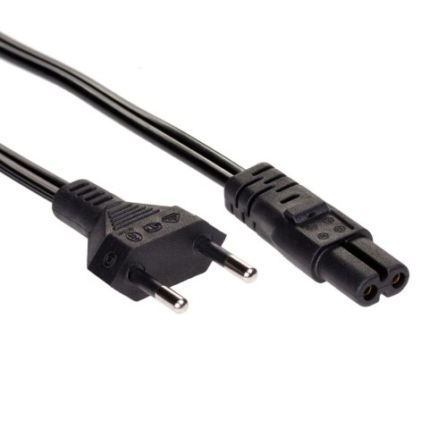Kabel zasilający Akyga AK-RD-04A do notebooka 2pin ósemka IEC C7 0,5m wtyk EU AKYGA