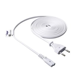 Kabel zasilający Akyga AK-RD-07A ósemka CCA CEE 7/16 / IEC C7 3 m biały AKYGA