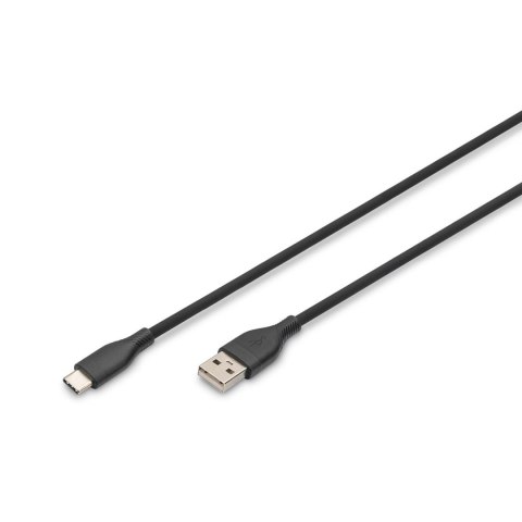 Kabel zasilający DIGITUS silikonowy USB-A - USB-C, USB 2.0 60W, 0,5m czarny Digitus Kabel zasilający DIGITUS silikonowy USB-A - USB-C, USB 2.0 60W, 0,5m czarny Digitus