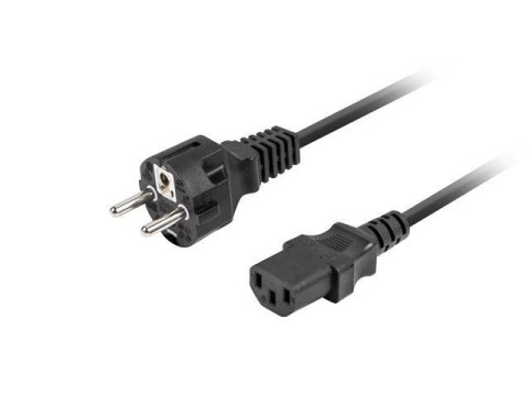 Kabel zasilający Lanberg CEE 7/7 -> IEC 320 C13 1,8m czarny prosty LANBERG