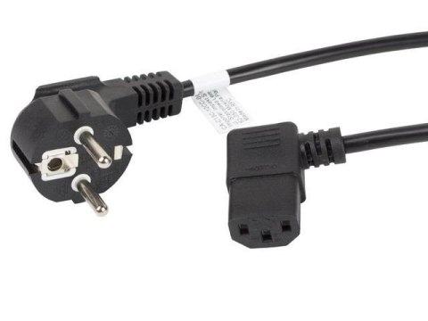 Kabel zasilający Lanberg CEE 7/7 -> IEC 320 C13 kątowy 3m VDE czarny LANBERG Kabel zasilający Lanberg CEE 7/7 -> IEC 320 C13 kątowy 3m VDE czarny LANBERG