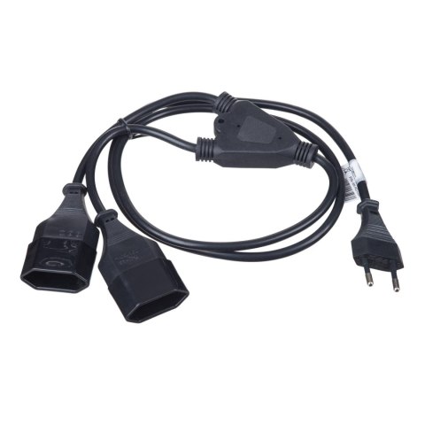 Kabel zasilający "Y" Akyga AK-RD-05A rozdzielacz CCA Europlug Typ C / 2x CEE 7/16 1,2 m AKYGA Kabel zasilający "Y" Akyga AK-RD-05A rozdzielacz CCA Europlug Typ C / 2x CEE 7/16 1,2 m AKYGA