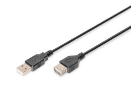 Przedłużacz USB 2.0 DIGITUS A/M - A/Ż, 3,0m, czarny Digitus