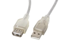 Przedłużacz USB 2.0 Lanberg AM-AF 1,8m Ferryt transparenty LANBERG