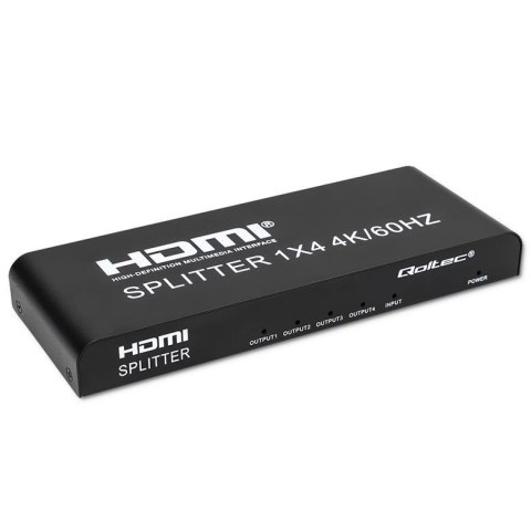 Rozdzielacz aktywny Qoltec Splitter 4 x HDMI 4K x 2K | 6Gb/s | 60Hz Qoltec