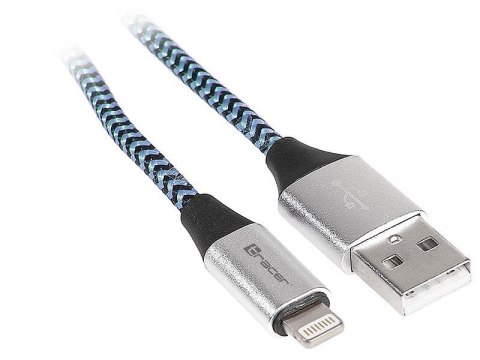 Kabel Tracer USB 2.0 iPhone AM - Lightning 1m czarno-niebieski Tracer Kabel Tracer USB 2.0 iPhone AM - Lightning 1m czarno-niebieski Tracer