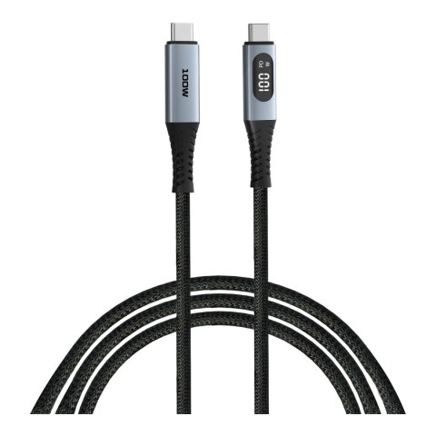 Kabel Verbatim USB-C(M) - USB-C(M) z wyświetlaczem, 1,2m, 100W, PD, czarny Verbatim