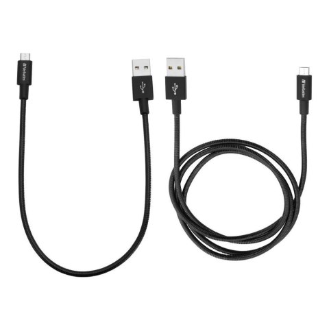 Kabel Verbatim micro USB-B(M) - USB-A(M) 100cm i 30cm czarny 2pak Verbatim Kabel Verbatim micro USB-B(M) - USB-A(M) 100cm i 30cm czarny 2pak Verbatim