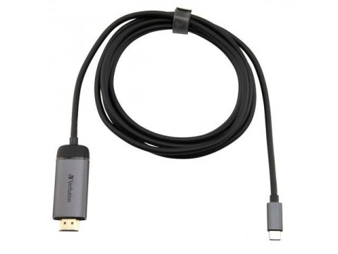 Kabel adapter Verbatim USB type-C(M) - HDMI(M) 1,5m (Thunderbolt 3) czarno-srebrny Verbatim Kabel adapter Verbatim USB type-C(M) - HDMI(M) 1,5m (Thunderbolt 3) czarno-srebrny Verbatim