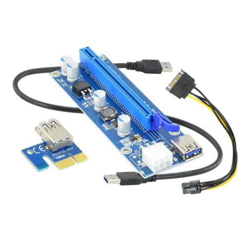 Karta rozszerzeń Riser Akyga AK-CA-64 PCI Express 1x - 16x USB 3.0 SATA 0,55m AKYGA