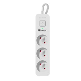 Listwa zasilająca Defender SFS 131 1,5 m, 3 gniazda, biała Defender
