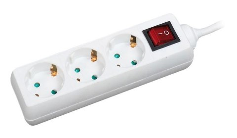 Listwa zasilająca LogiLink LPS206 3 gniazda ON/OFF 1,4m biała LogiLink