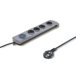 Listwa zasilająca antyprzepięciowa Qoltec Quick Switch | 4 gniazda | 1,5m | szara Qoltec