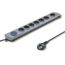 Listwa zasilająca antyprzepięciowa Qoltec Quick Switch | 8 gniazd | 3m | szara Qoltec