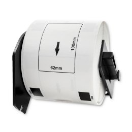 Taśma Qoltec do BROTHER DK-11202 | 62mm x 100mm | 300 etykiet | Biała / Czarny nadruk | Rolka z uchwytem Qoltec