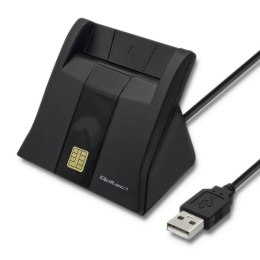 Czytnik kart chipowych ID Qoltec SCR-0643 | USB 2.0 + adapter USB-C Qoltec