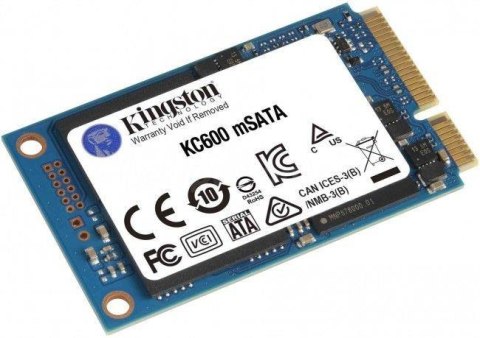 Dysk SSD Kingston KC600 512GB mSATA 1,8" (550/520 MB/s) NAND 3D TLC Kingston