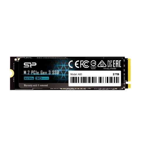 Dysk SSD Silicon Power A60 2TB M.2 2280 PCIe Gen3x4 NVMe (2200/1600 MB/s) Silicon Power Dysk SSD Silicon Power A60 2TB M.2 2280 PCIe Gen3x4 NVMe (2200/1600 MB/s) Silicon Power