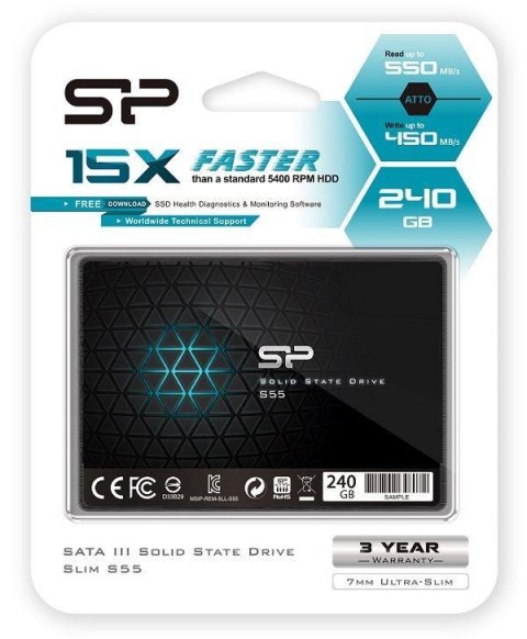 Dysk SSD Silicon Power S55 240GB 2.5" SATA3 (550/450 MB/s) 7mm Silicon Power