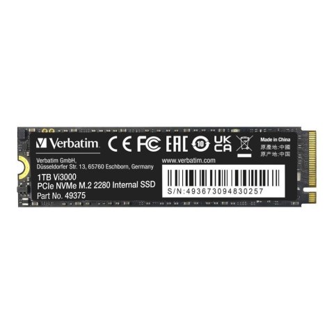 Dysk SSD Verbatim Vi3000 1TB M.2 2280 PCIe Gen3 NVME (3300/3000 MB/s) Verbatim Dysk SSD Verbatim Vi3000 1TB M.2 2280 PCIe Gen3 NVME (3300/3000 MB/s) Verbatim