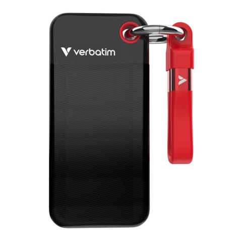 Dysk SSD zewnętrzny Verbatim Pocket SSD 1TB USB-C 3.2 Gen 2 czarny/czerwony Verbatim Dysk SSD zewnętrzny Verbatim Pocket SSD 1TB USB-C 3.2 Gen 2 czarny/czerwony Verbatim