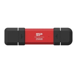 Dysk zewnętrzny SSD Silicon Power DS72 250GB USB-A USB-C (1050/850 MB/s) czerwony Silicon Power
