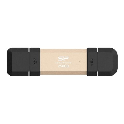Dysk zewnętrzny SSD Silicon Power DS72 250GB USB-A USB-C (1050/850 MB/s) złoty Silicon Power Dysk zewnętrzny SSD Silicon Power DS72 250GB USB-A USB-C (1050/850 MB/s) złoty Silicon Power