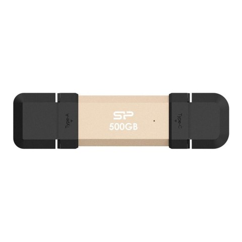 Dysk zewnętrzny SSD Silicon Power DS72 500GB USB-A USB-C (1050/850 MB/s) złoty Silicon Power